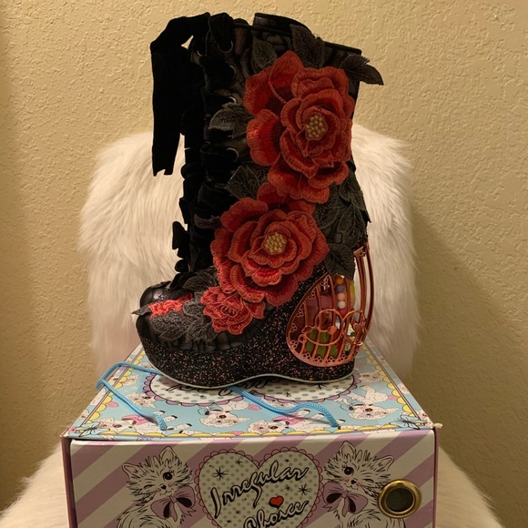Irregular Choice Shoes - Irregular Choice Maya Birdcage Heeled Boots